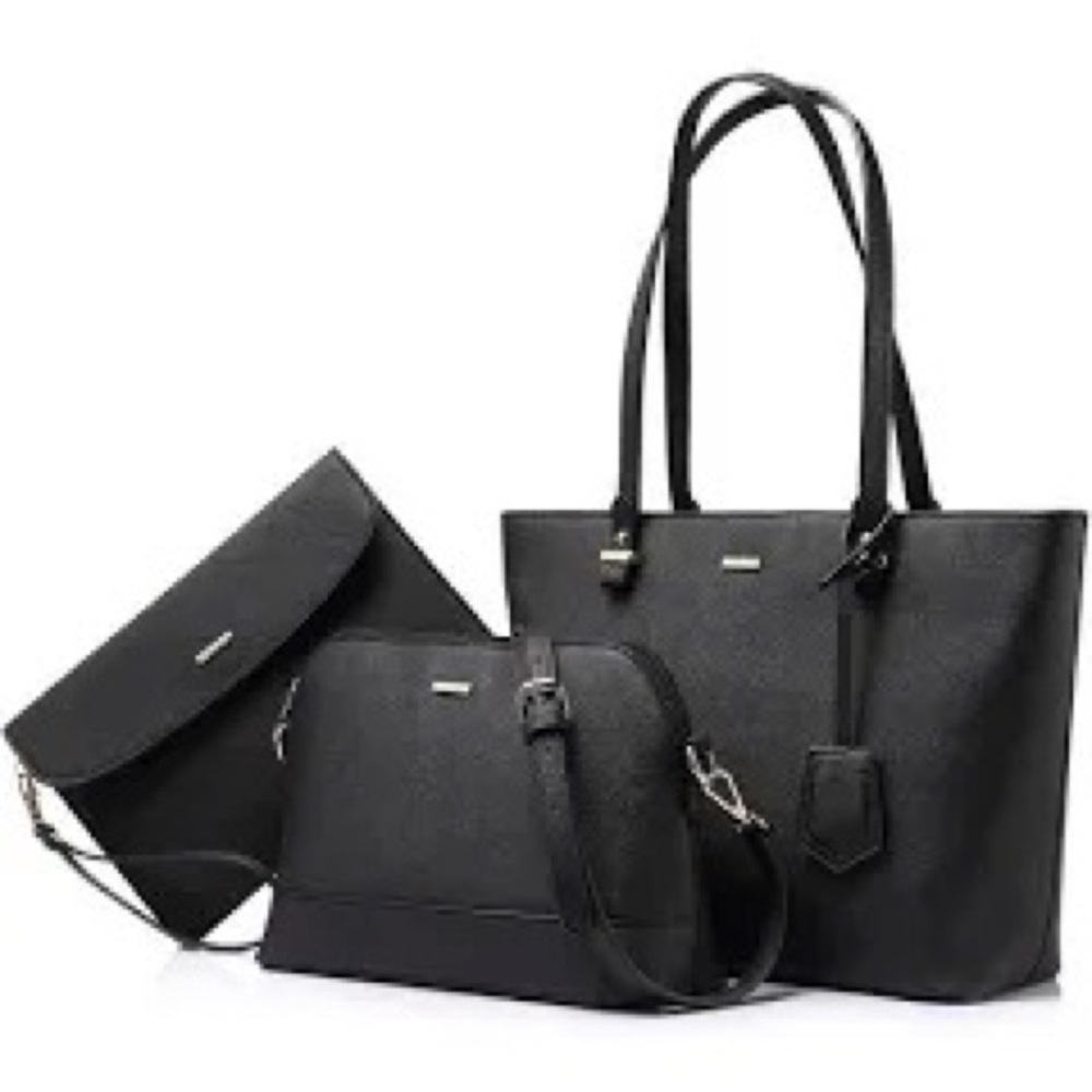 Chic Black Women's Shoulder Bag Trio